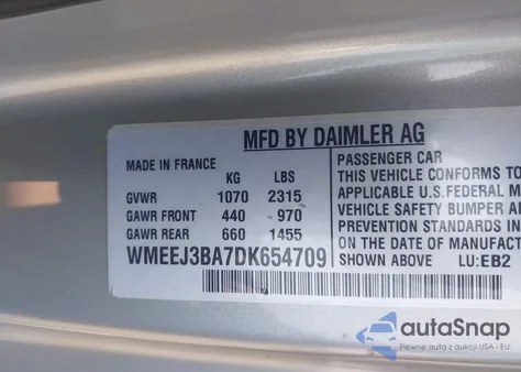 2013 Smart Fortwo Passion/Pure z USA, uszkodzony, nr VIN WMEEJ3BA7DK654709